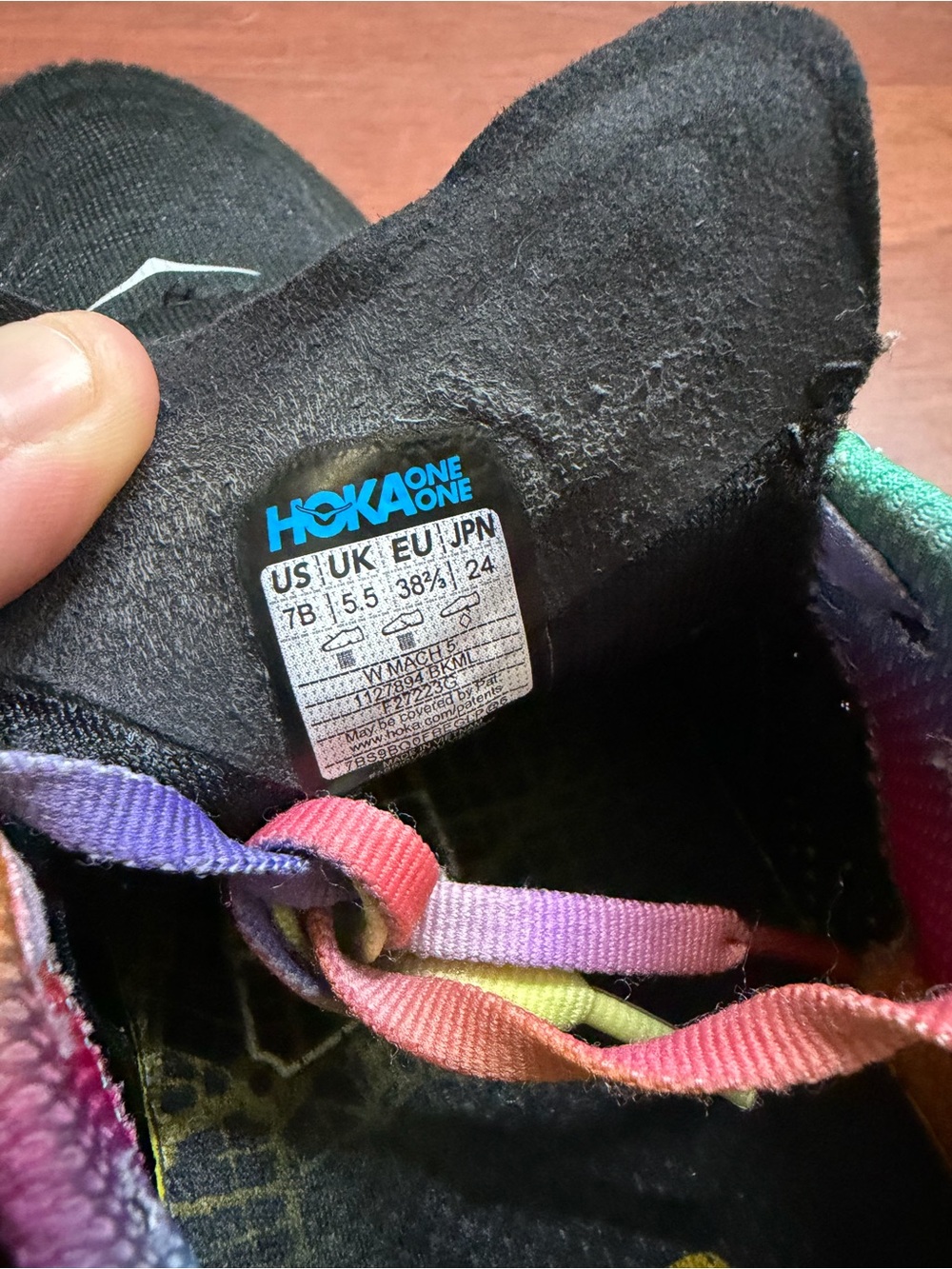 Women’s HOKA Mach 5 Rainbow Running Shoes Size 7 - Picture 6 of 6
